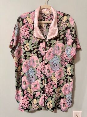 VTG 80s Victoria’s Secret S Gold Label Floral Sleep Shirt Nightgown Cottagecore